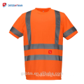 EN 20471 Round Neck High Visibility Hi Vis work T-shirts With Reflective Stripes